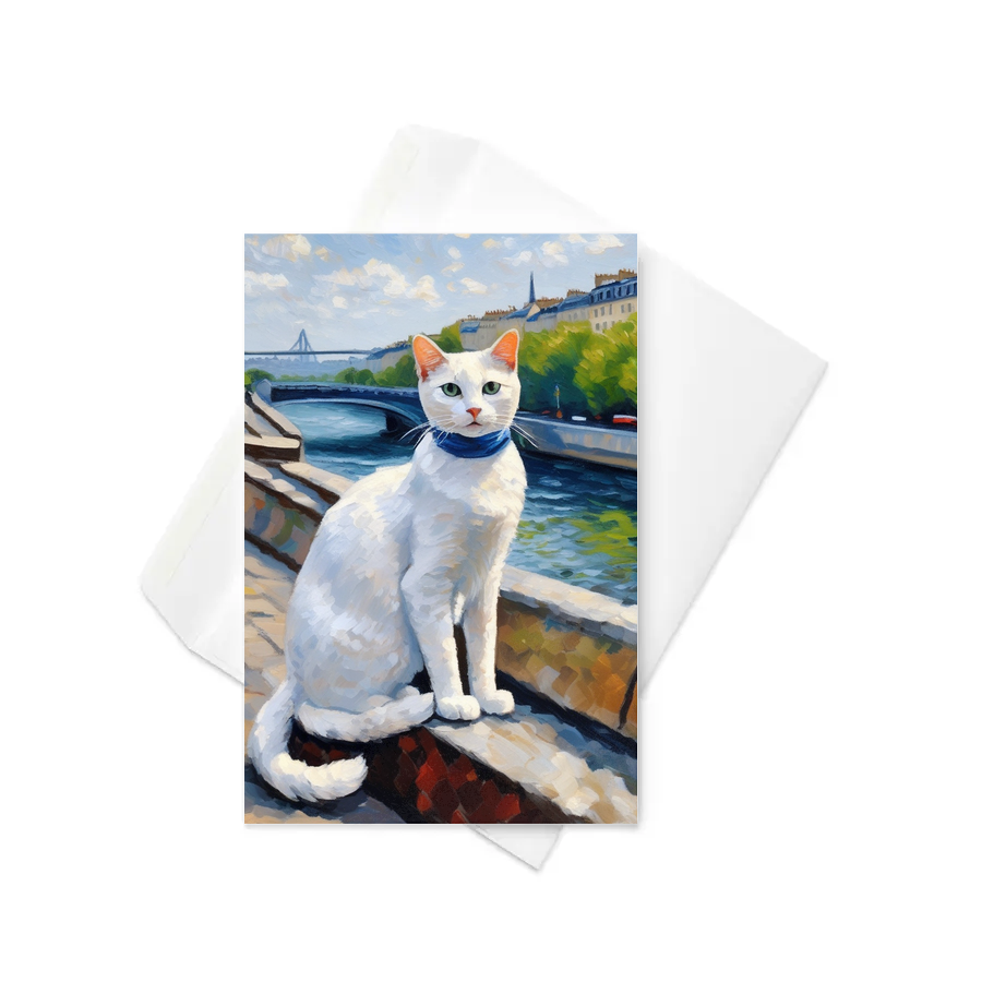 PugMug Custom White Companion Cat Greeting Card