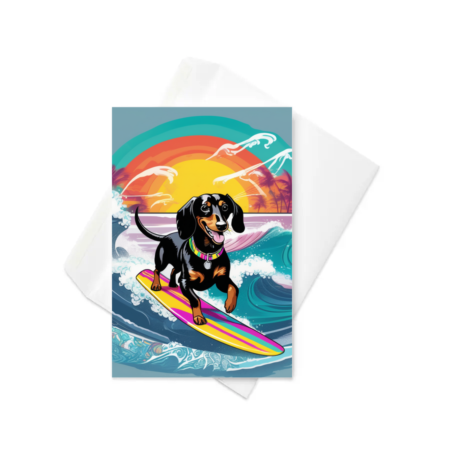 PugMug Custom Black Dachshund Greeting Card