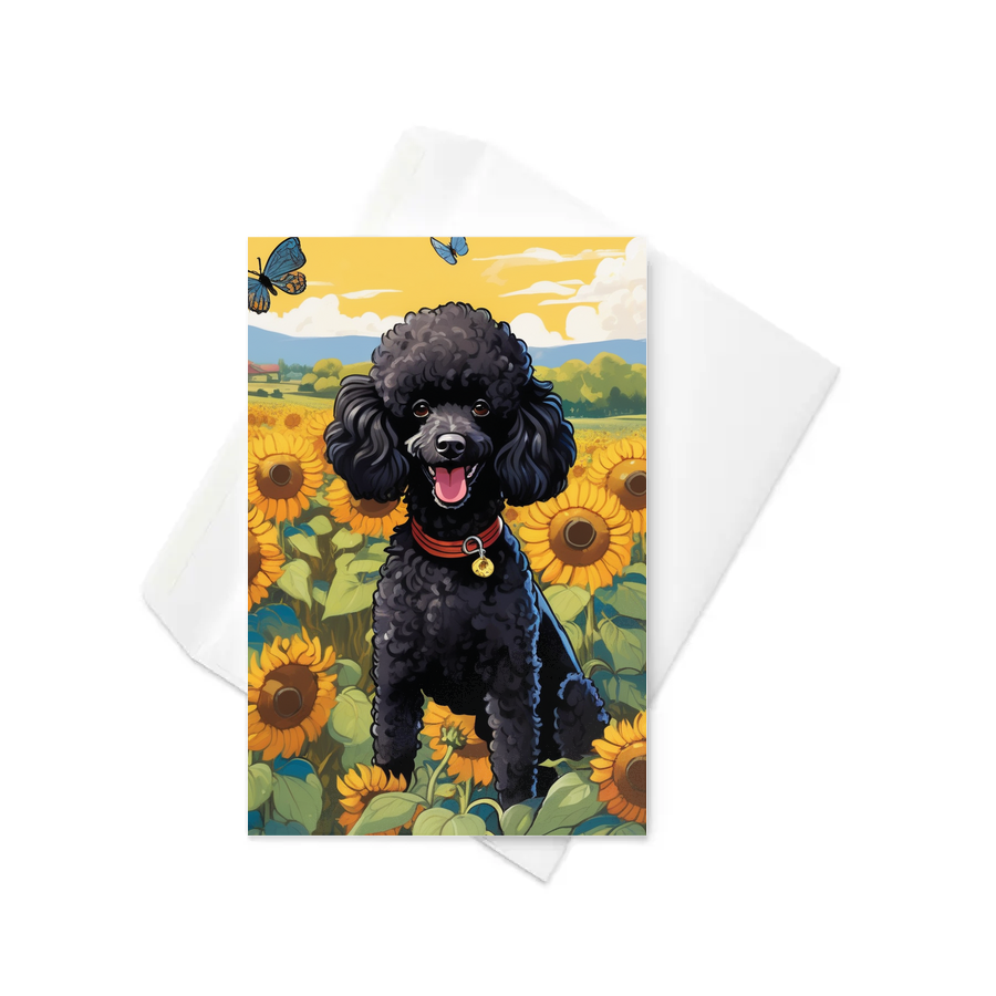 PugMug Custom Black Poodle Greeting Card