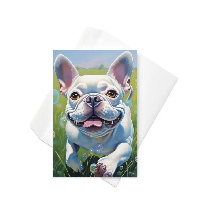 PugMug Custom White French Bulldog Greeting Card