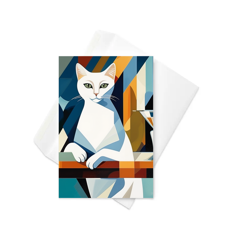 PugMug Custom White Companion Cat Greeting Card