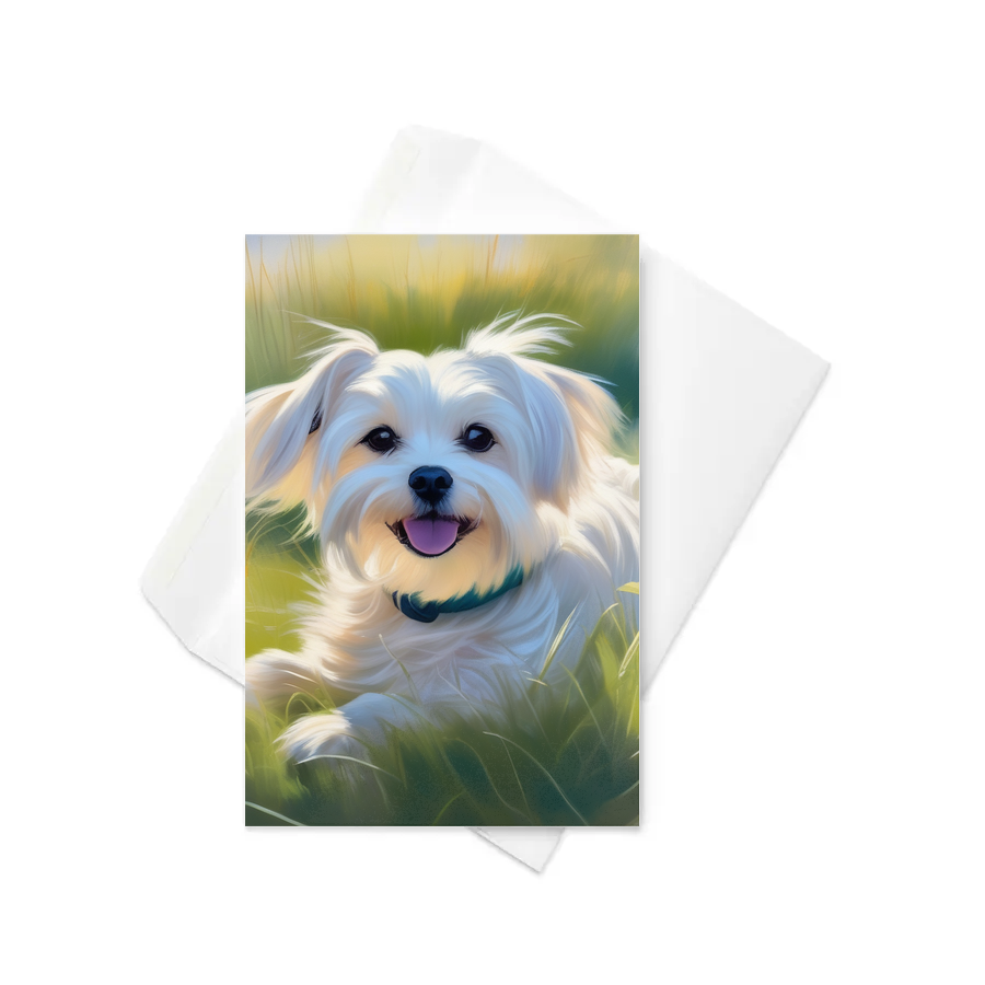 PugMug Custom Maltese Dog Greeting Card