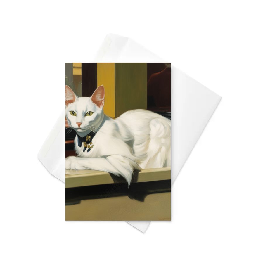 PugMug Custom White Companion Cat Greeting Card