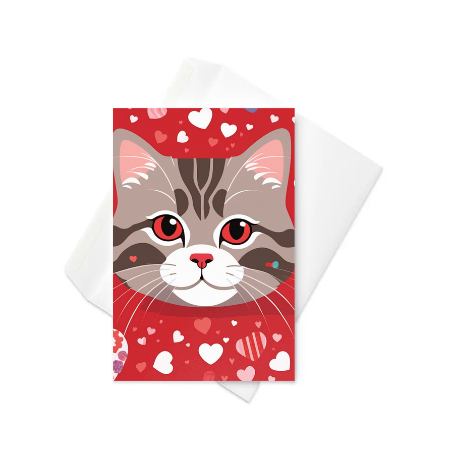PugMug Custom Tabby Scottish Fold Cat Greeting Card
