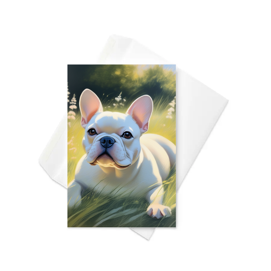 PugMug Custom White French Bulldog Greeting Card