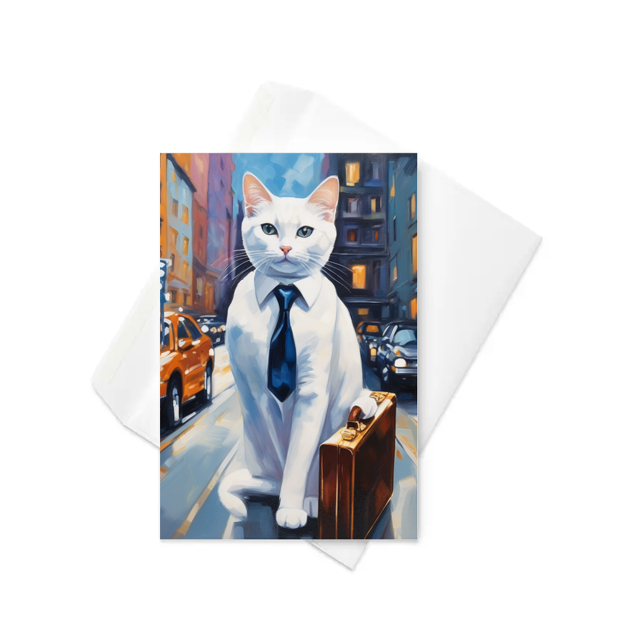 PugMug Custom White Companion Cat Greeting Card