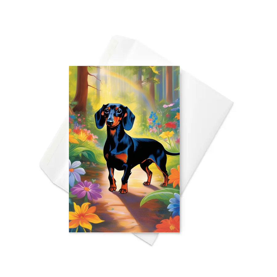 PugMug Custom Black Dachshund Greeting Card