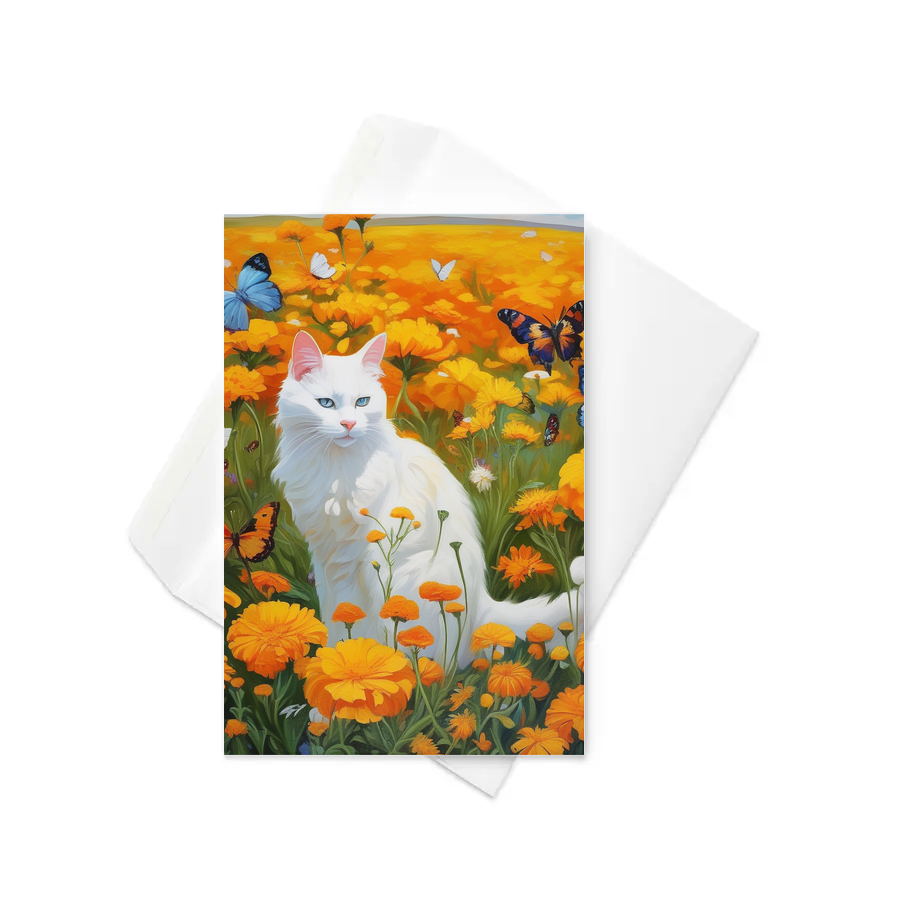 PugMug Custom White Companion Cat Greeting Card