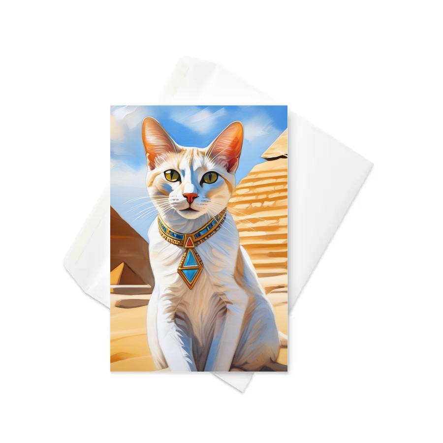 PugMug Custom White Abyssinian Cat Greeting Card