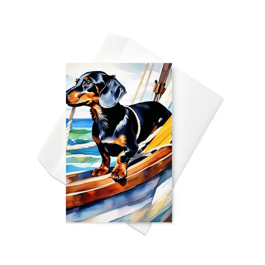 PugMug Custom Black Dachshund Greeting Card