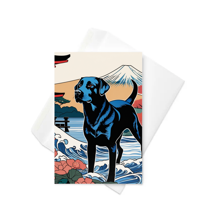 PugMug Custom Black Labrador Retriever Greeting Card