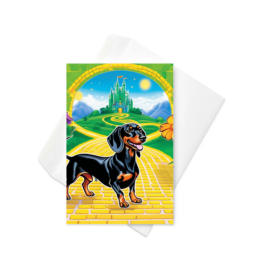 PugMug Custom Black Dachshund Greeting Card