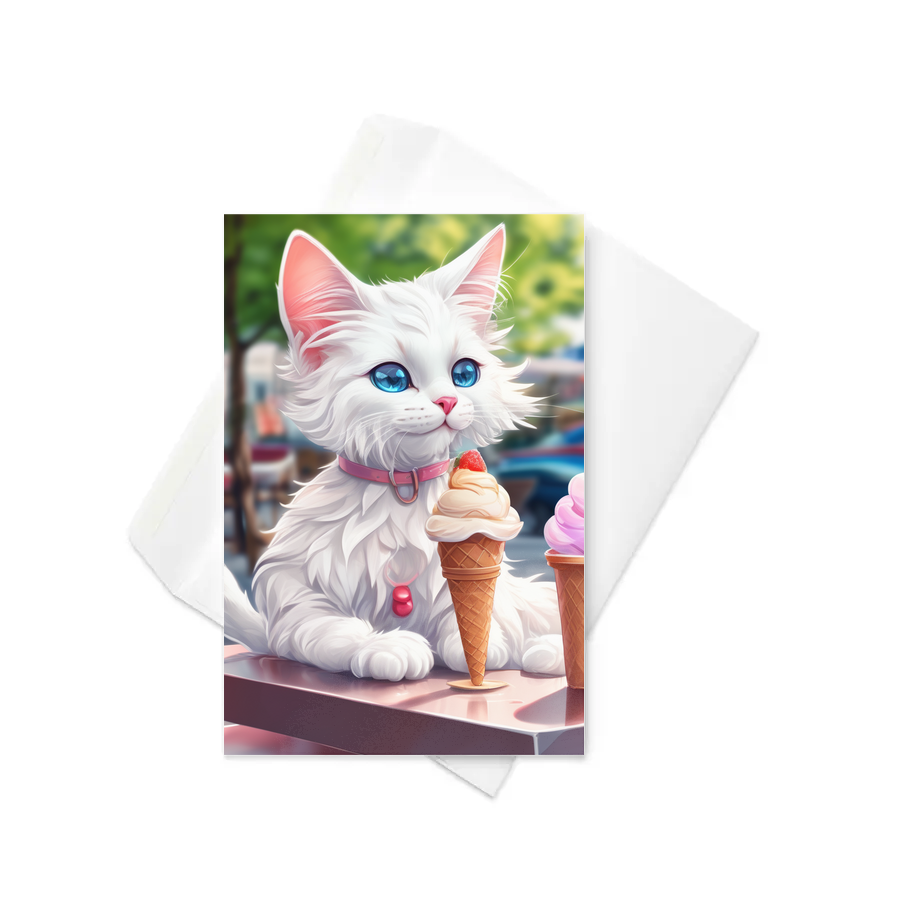 PugMug Custom White Companion Cat Greeting Card