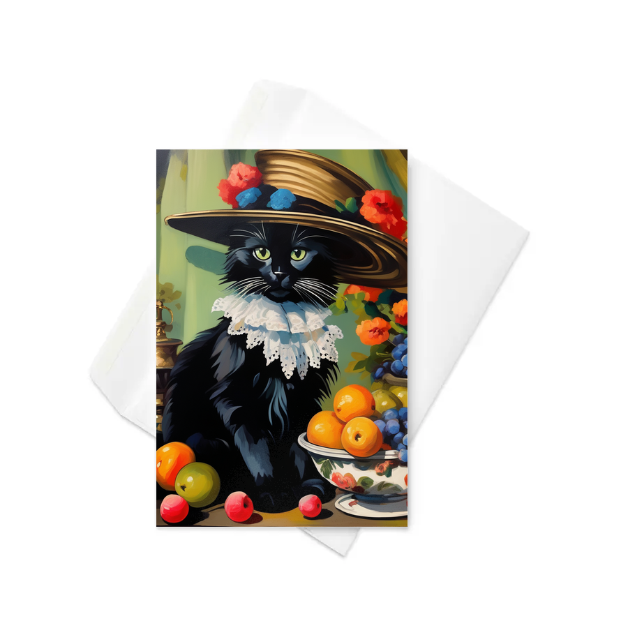 PugMug Custom Black Ragdoll Cat Greeting Card