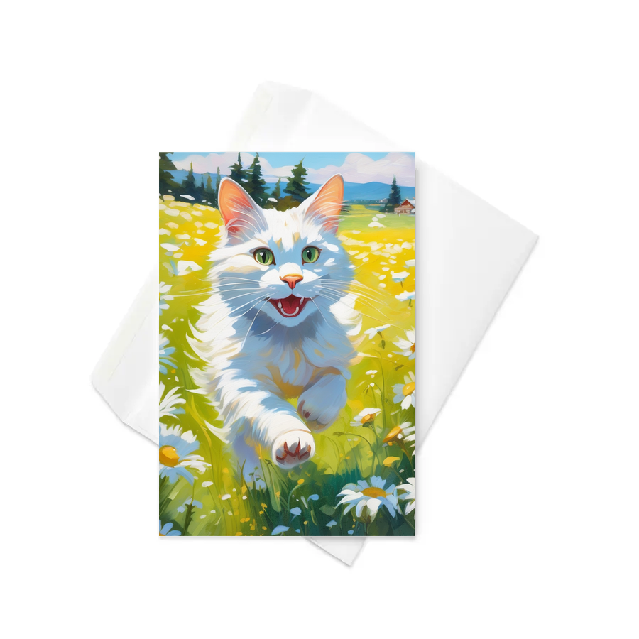 PugMug Custom White Companion Cat Greeting Card