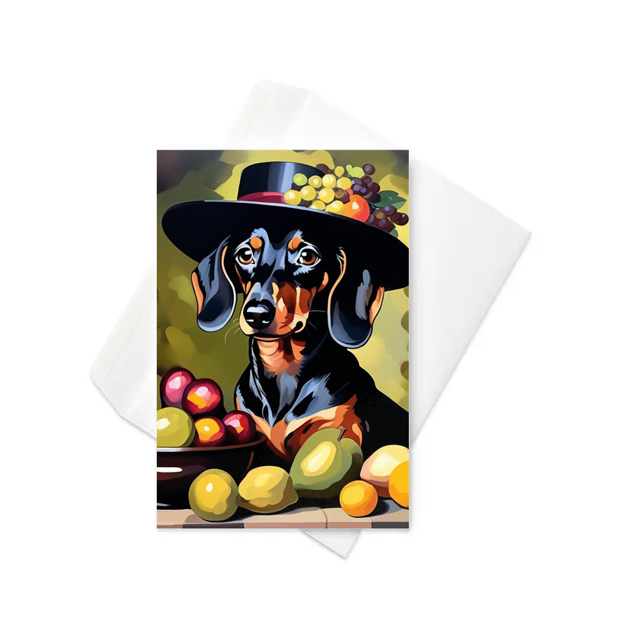 PugMug Custom Black Dachshund Greeting Card