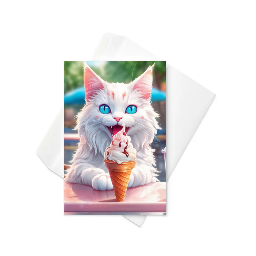 PugMug Custom White Companion Cat Greeting Card