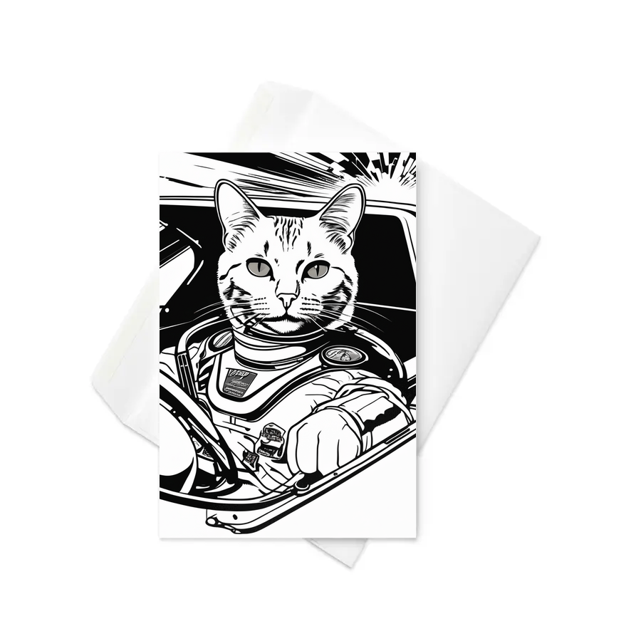 PugMug Custom White Companion Cat Greeting Card