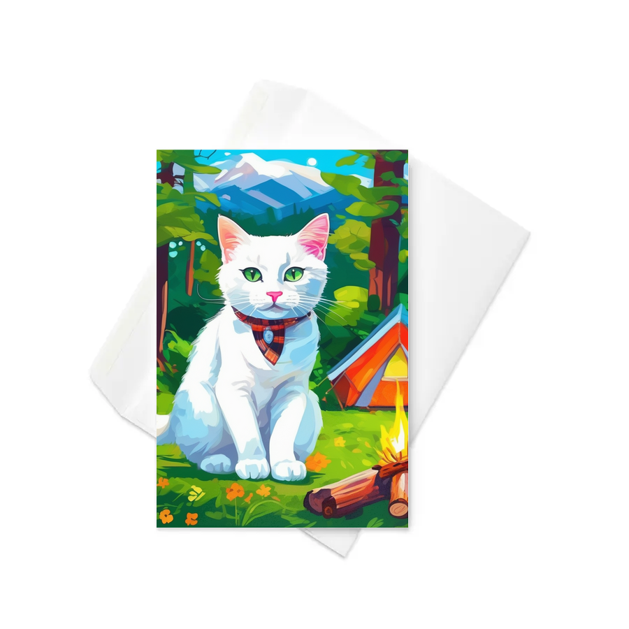 PugMug Custom White Companion Cat Greeting Card