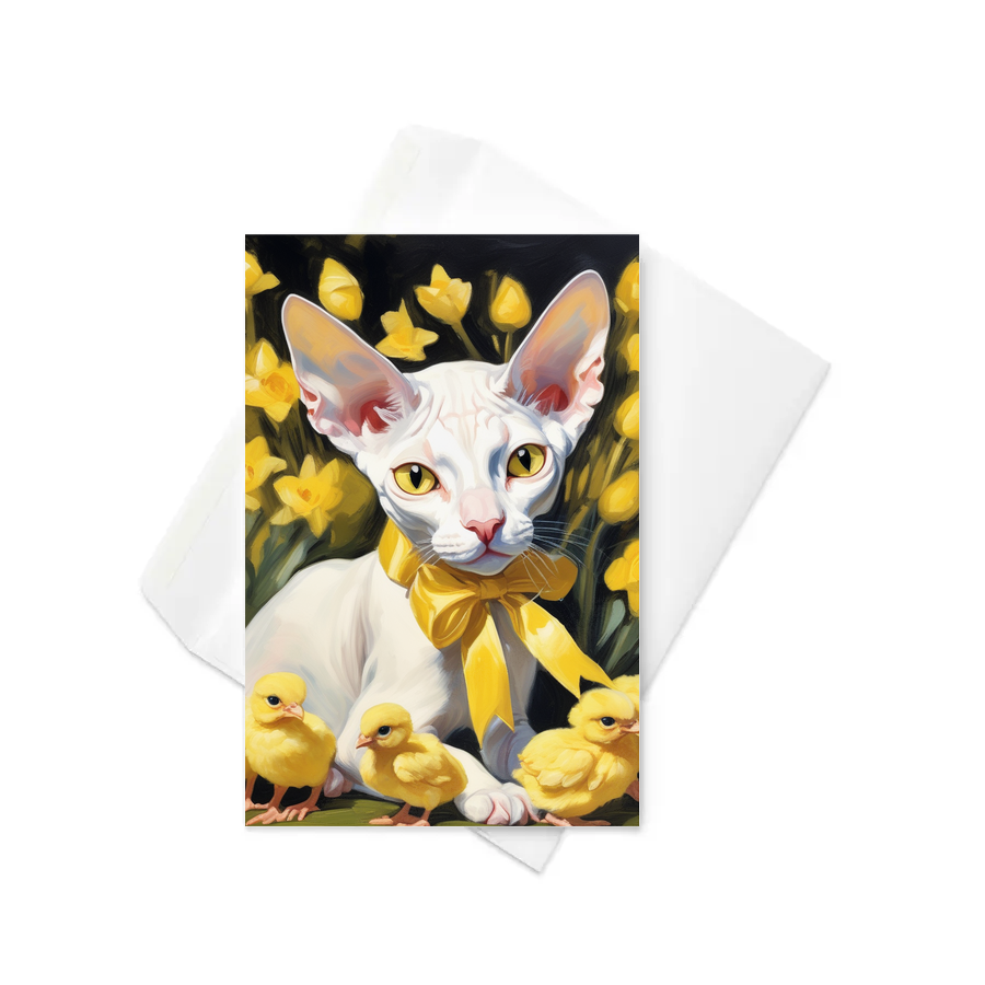 PugMug Custom White Sphynx Cat Greeting Card