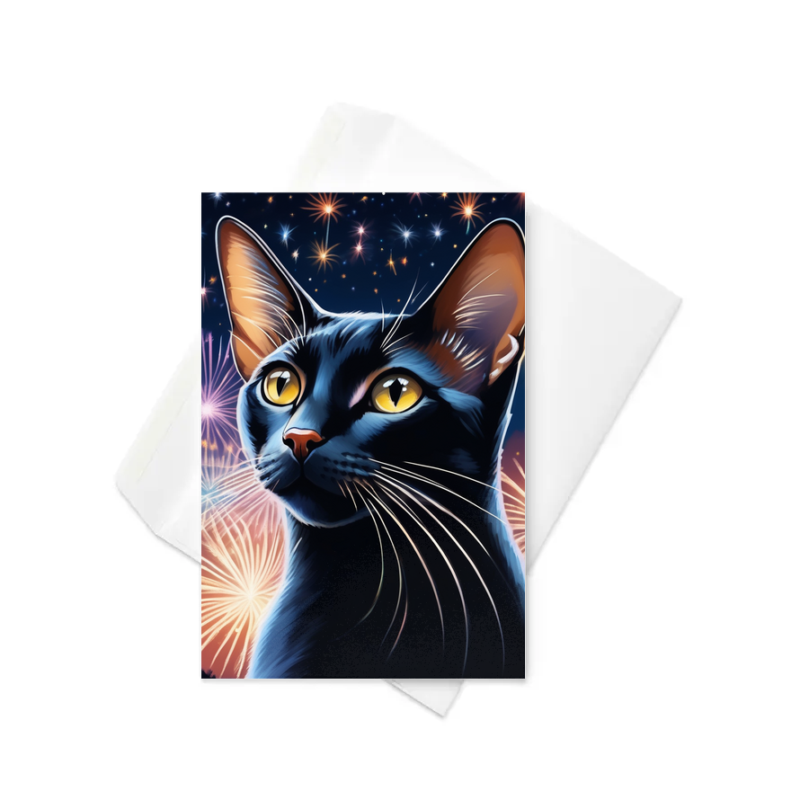 PugMug Custom Black Abyssinian Cat Greeting Card