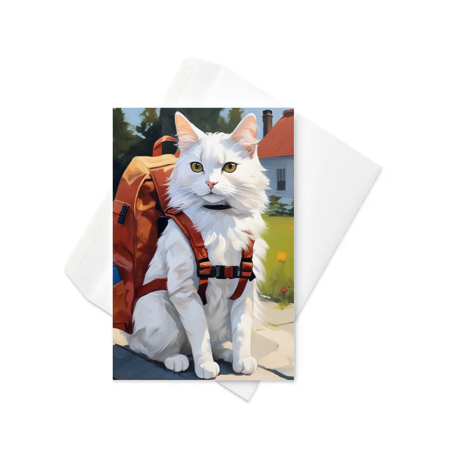 PugMug Custom White Companion Cat Greeting Card