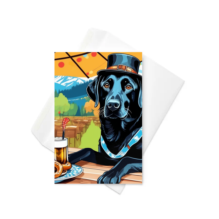PugMug Custom Black Labrador Retriever Greeting Card