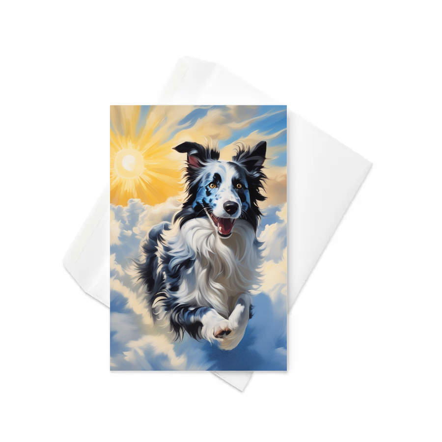 PugMug Custom Blue Merle Border Collie Greeting Card