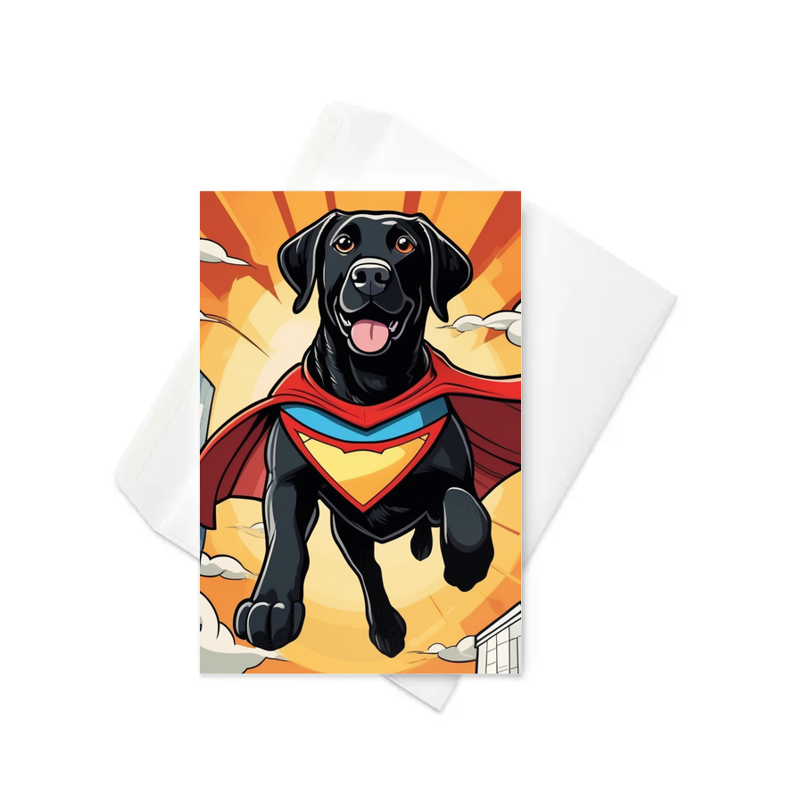 PugMug Custom Black Labrador Retriever Greeting Card