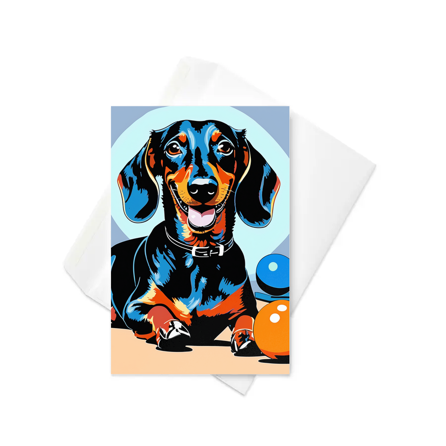 PugMug Custom Black Dachshund Greeting Card