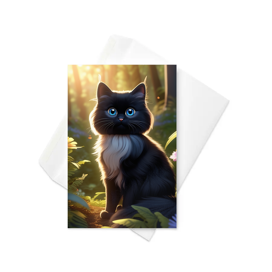 PugMug Custom Black Ragdoll Cat Greeting Card
