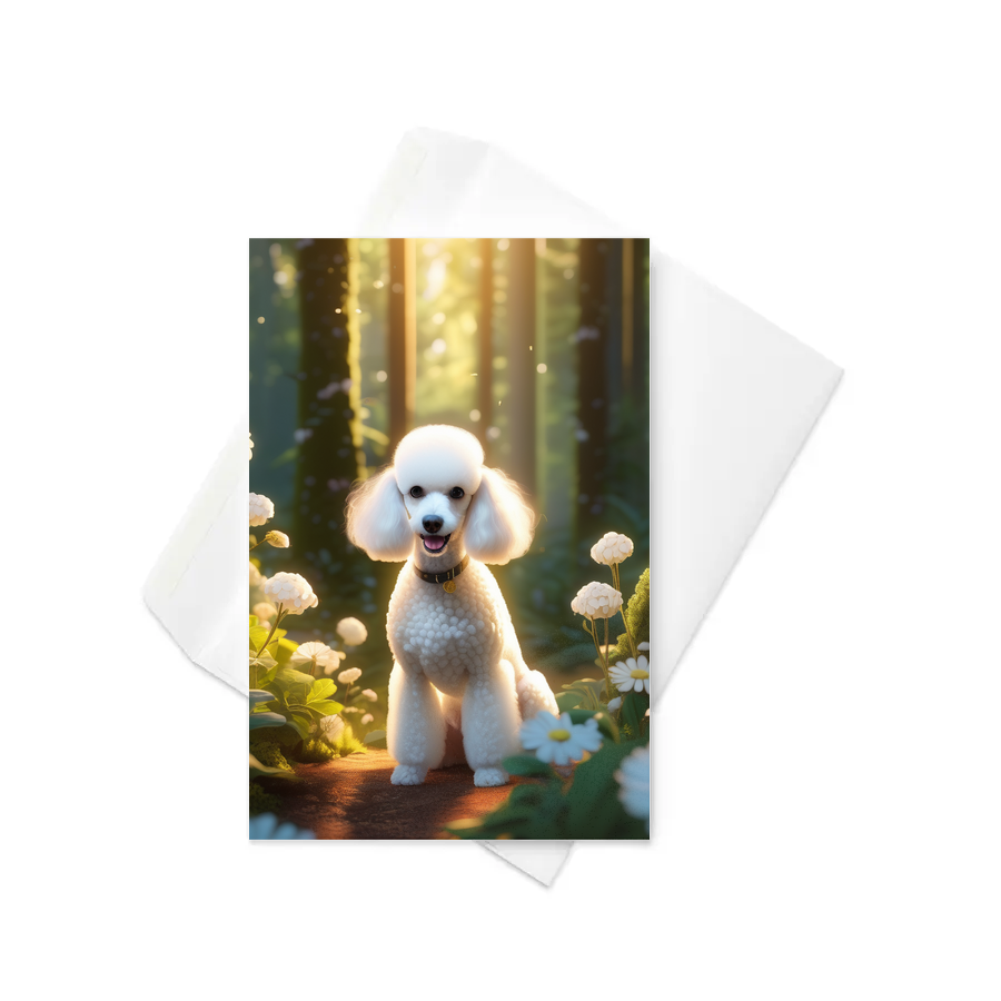 PugMug Custom White Poodle Greeting Card