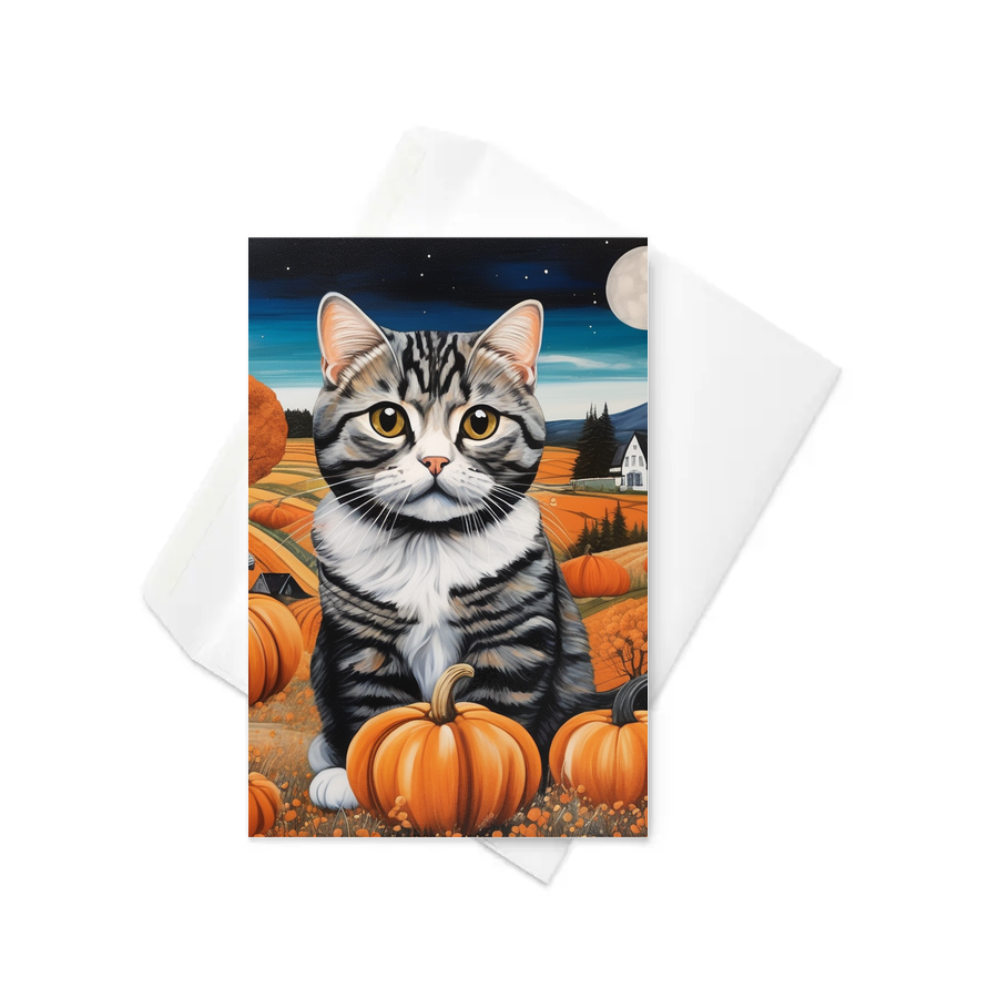 PugMug Custom Tabby Scottish Fold Cat Greeting Card