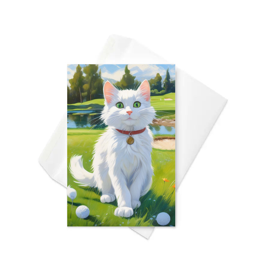 PugMug Custom White Companion Cat Greeting Card
