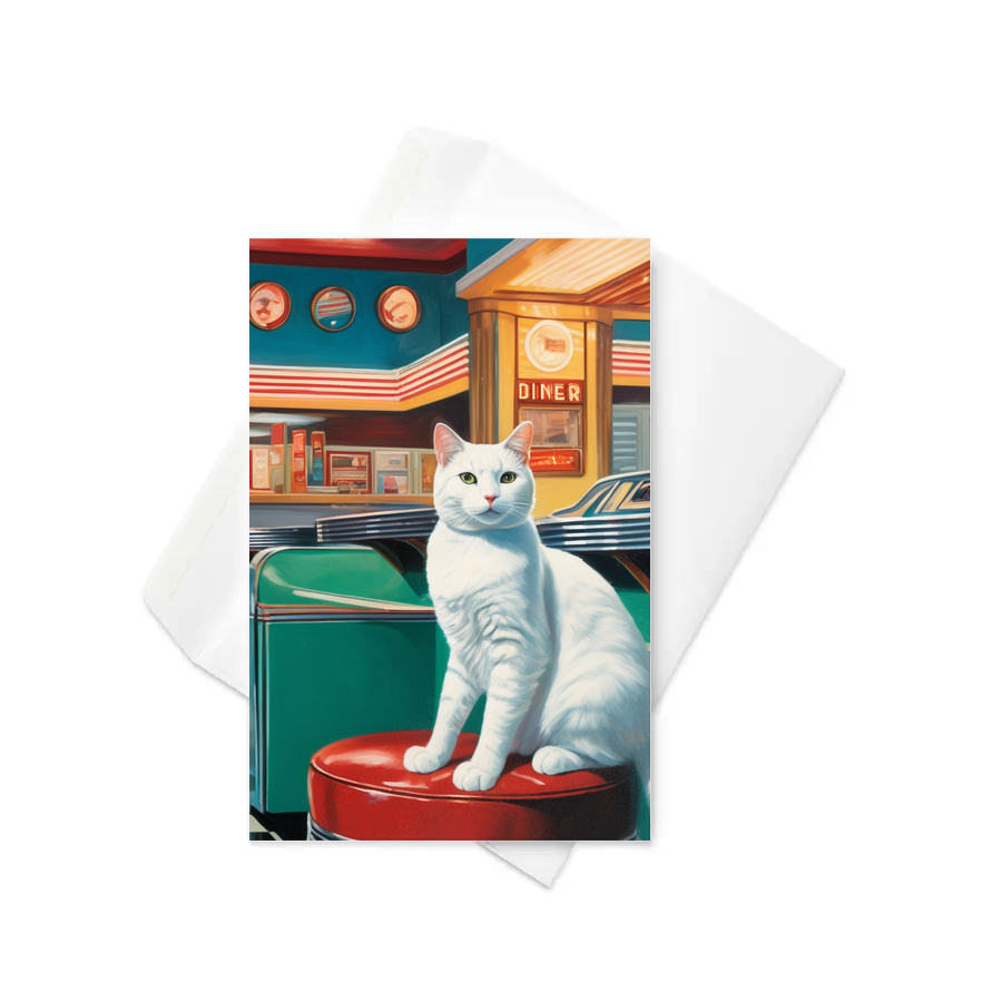 PugMug Custom White Companion Cat Greeting Card