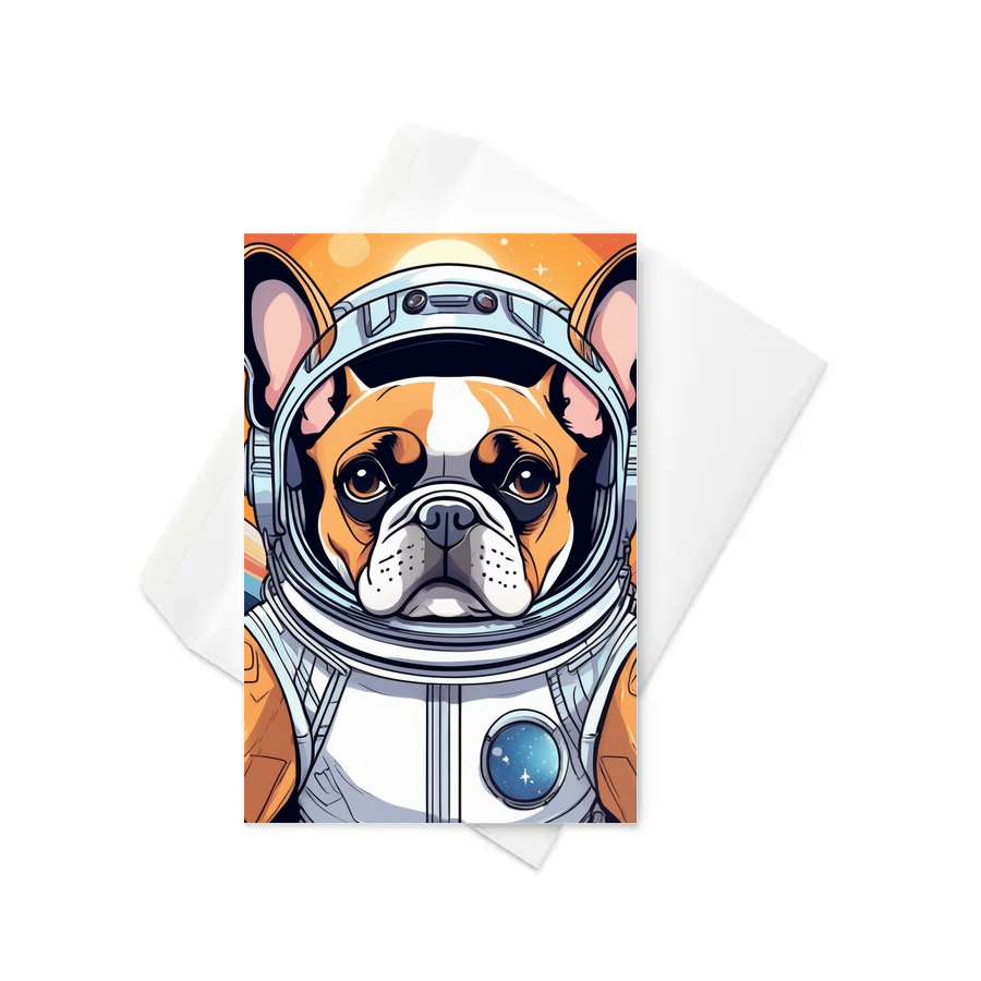 PugMug Custom Tan French Bulldog Greeting Card