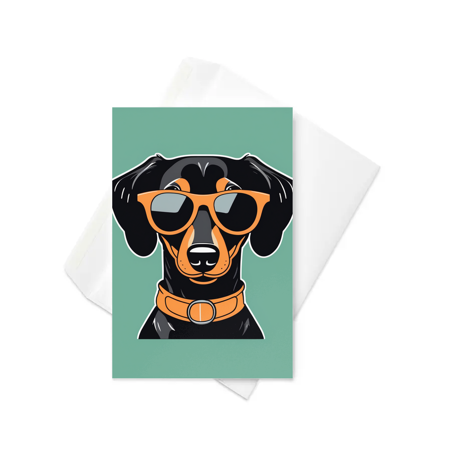 PugMug Custom Black Dachshund Greeting Card