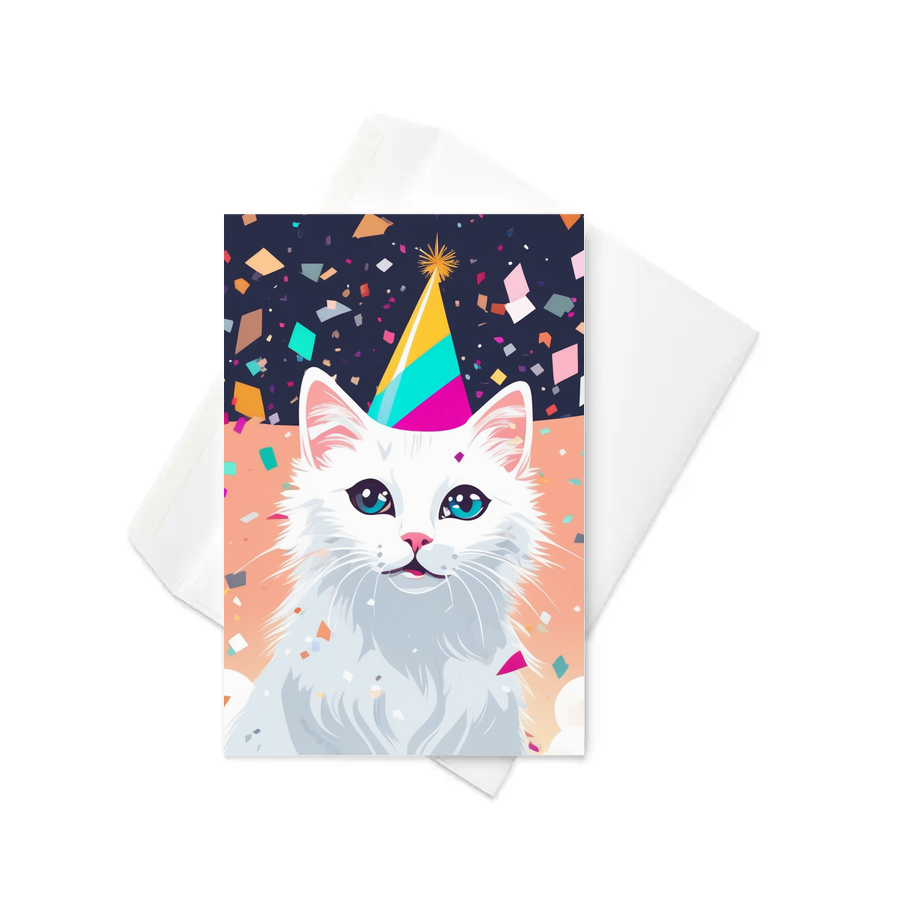 PugMug Custom White Companion Cat Greeting Card