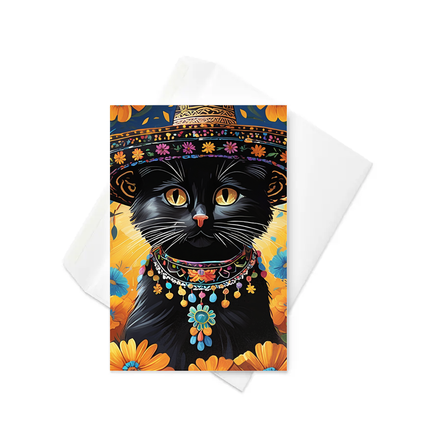 PugMug Custom Black Ragdoll Cat Greeting Card