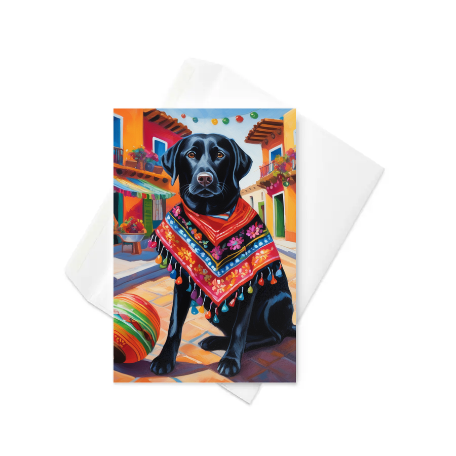 PugMug Custom Black Labrador Retriever Greeting Card