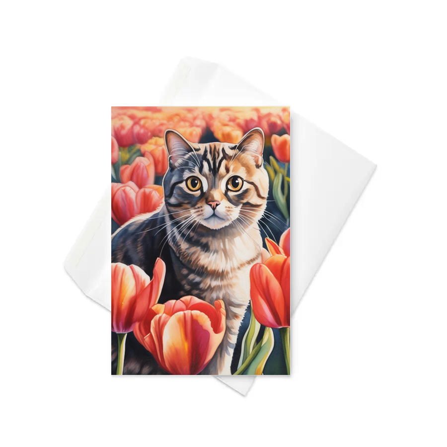 PugMug Custom Tabby Scottish Fold Cat Greeting Card