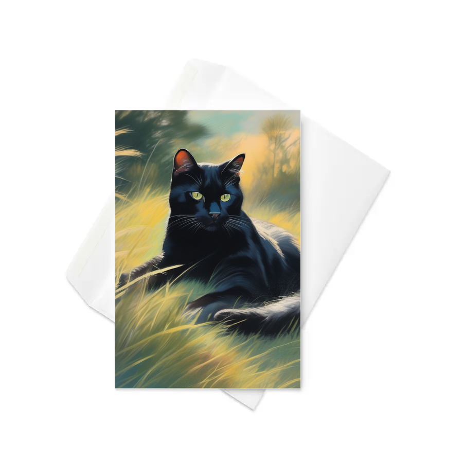 PugMug Custom Black Exotic Cat Greeting Card