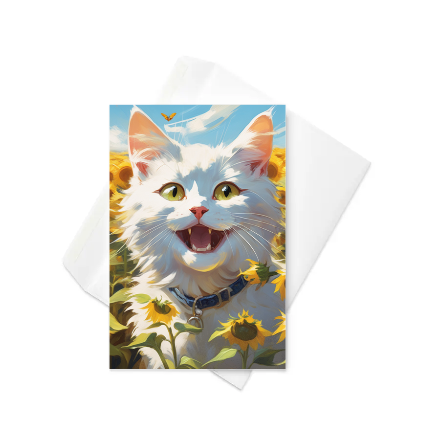 PugMug Custom White Companion Cat Greeting Card