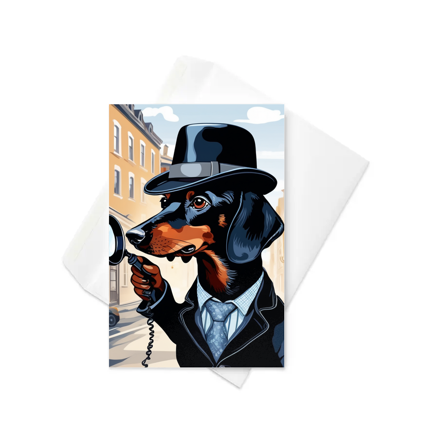 PugMug Custom Black Dachshund Greeting Card