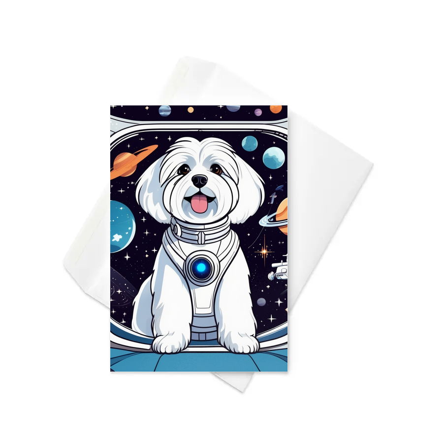 PugMug Custom White Havanese Dog Greeting Card