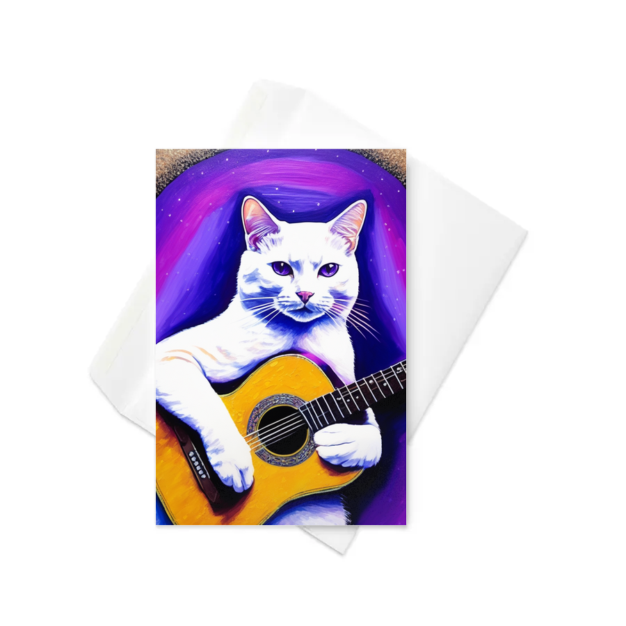 PugMug Custom White Companion Cat Greeting Card