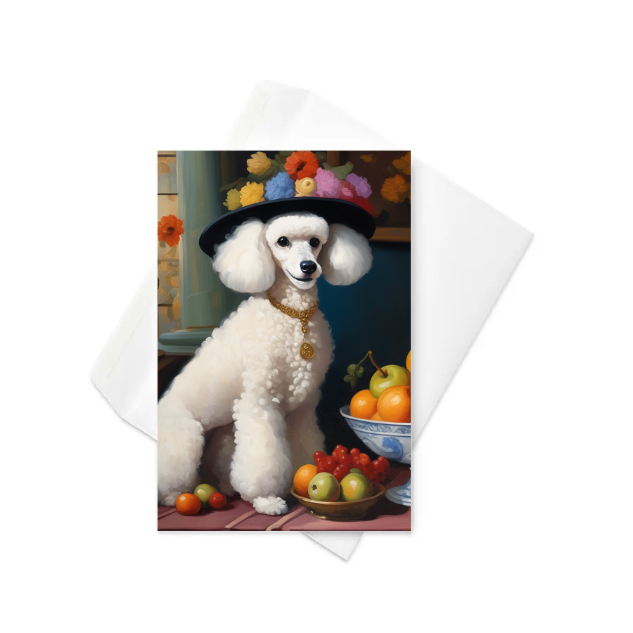PugMug Custom White Poodle Greeting Card
