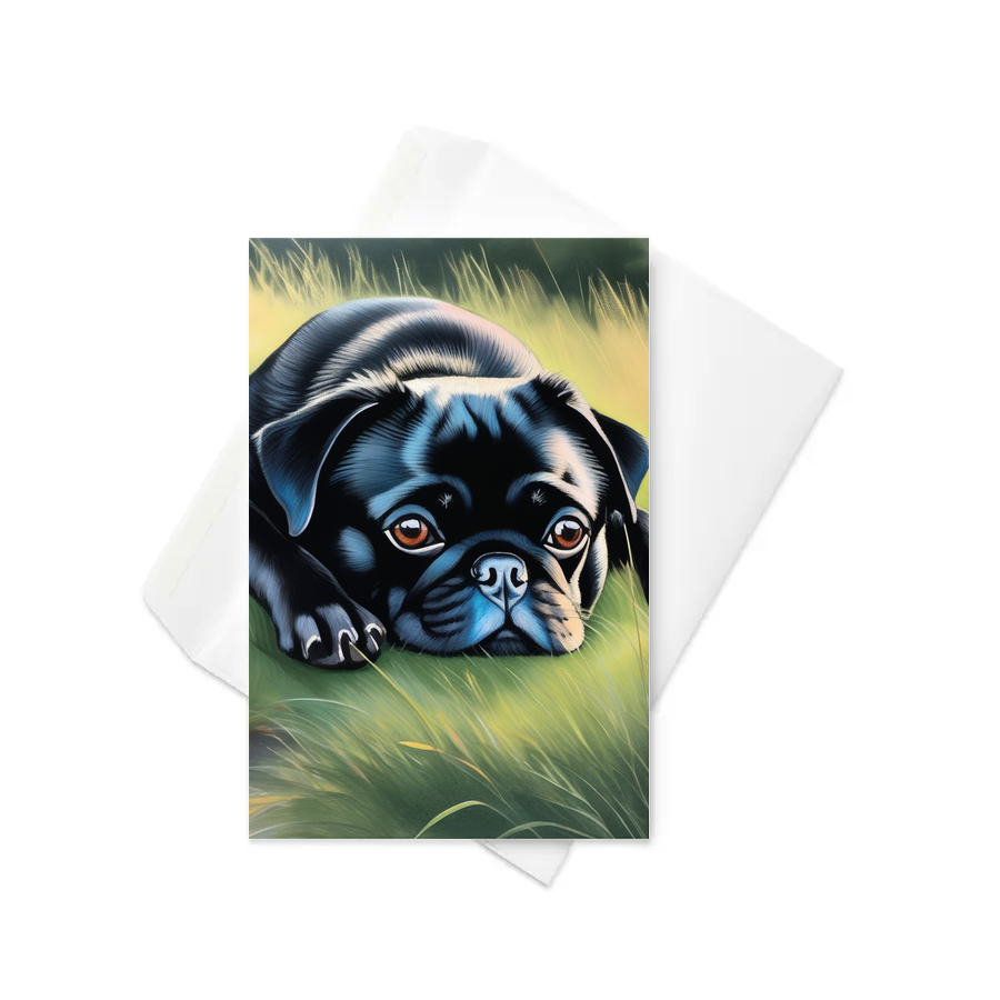 PugMug Custom Black Pug Greeting Card