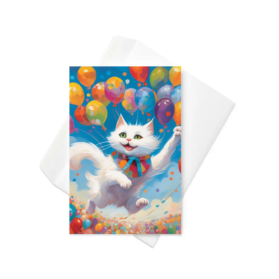 PugMug Custom White Companion Cat Greeting Card