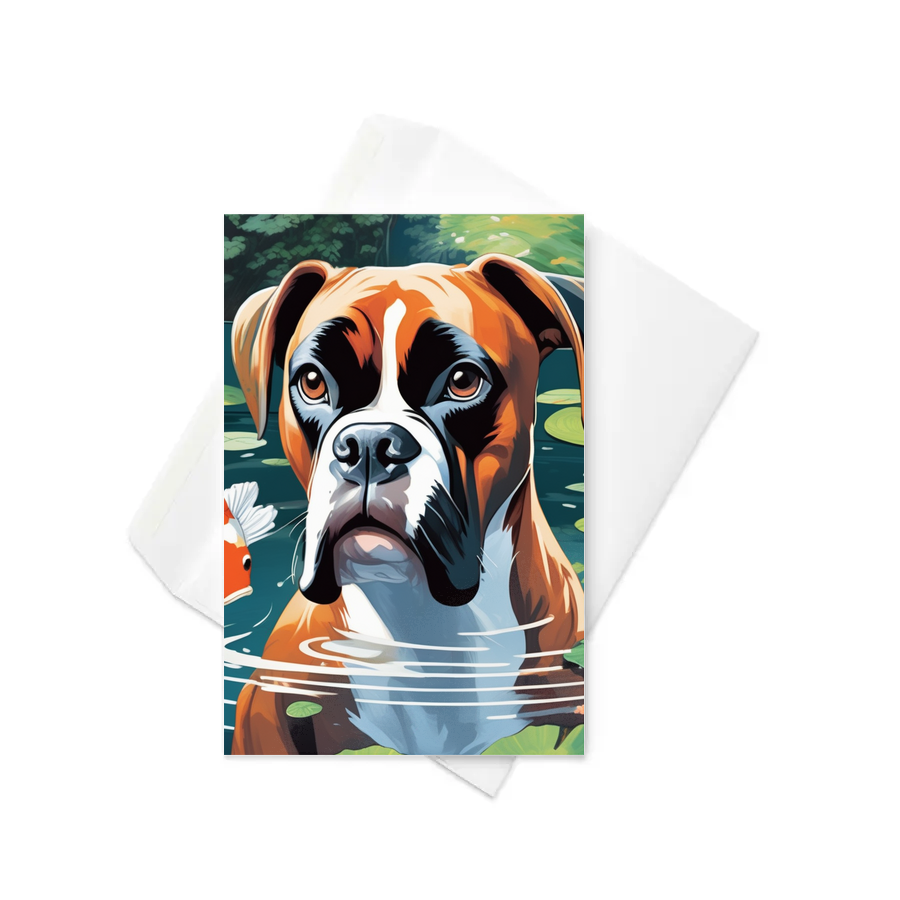 PugMug Custom Boxer Dog Greeting Card